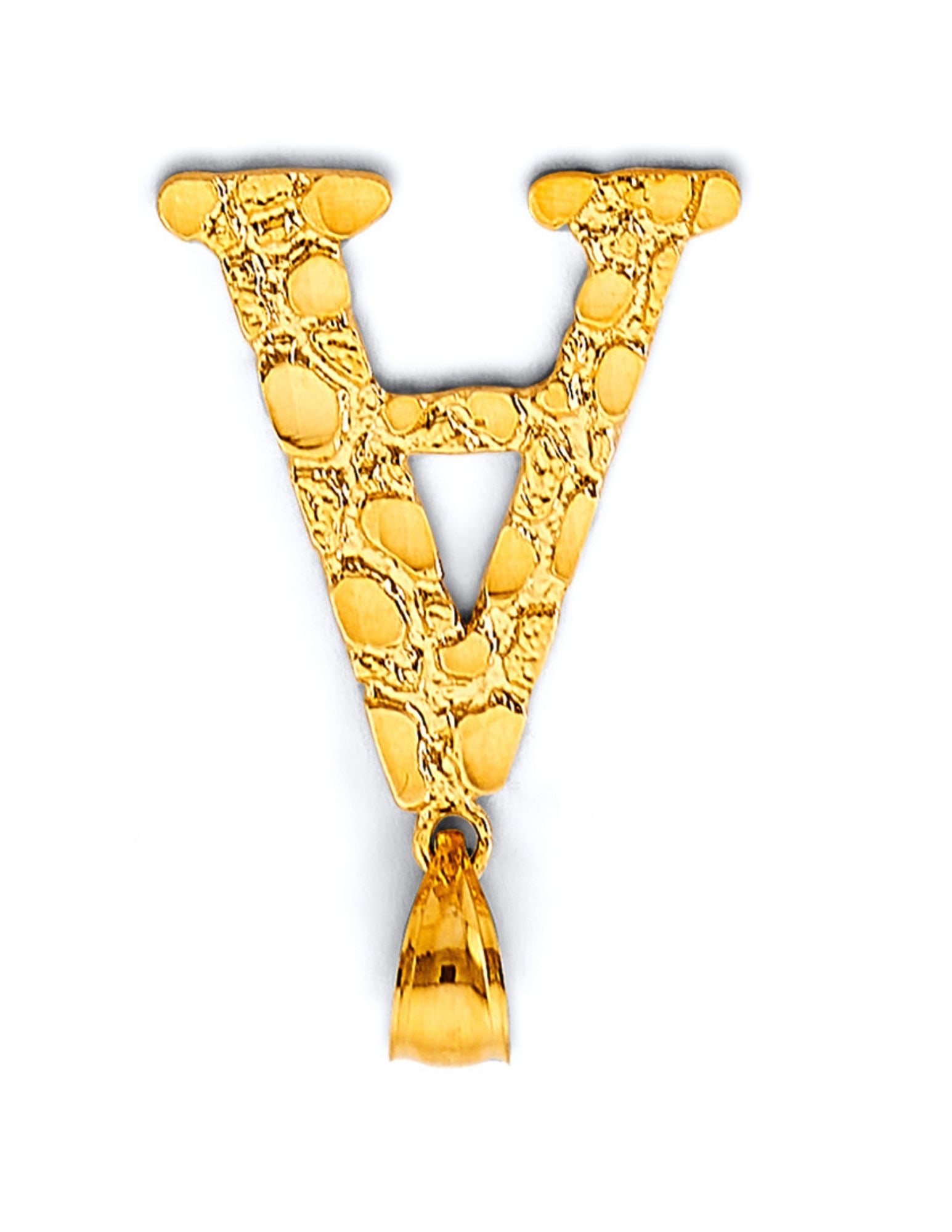 14KY INITIAL NUGGET PENDANT - 3