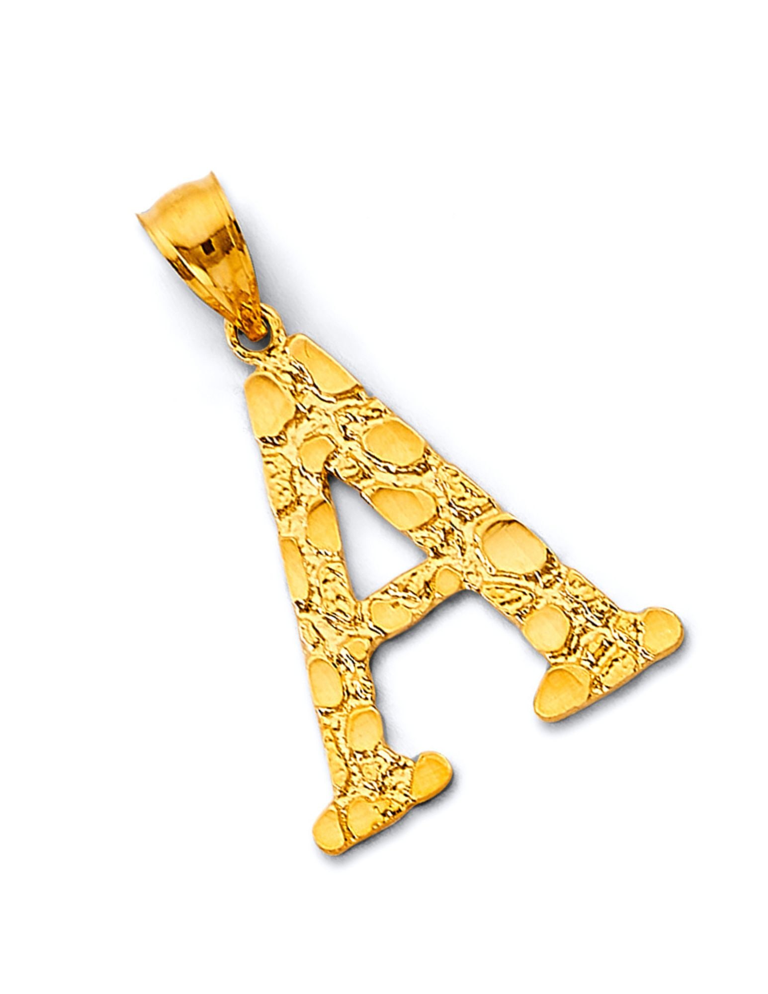 14KY INITIAL NUGGET PENDANT - 4