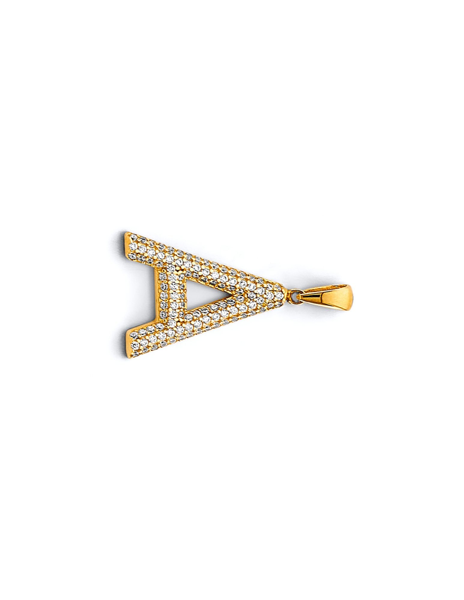14K 2T CZ INITIAL PENDANT - 2