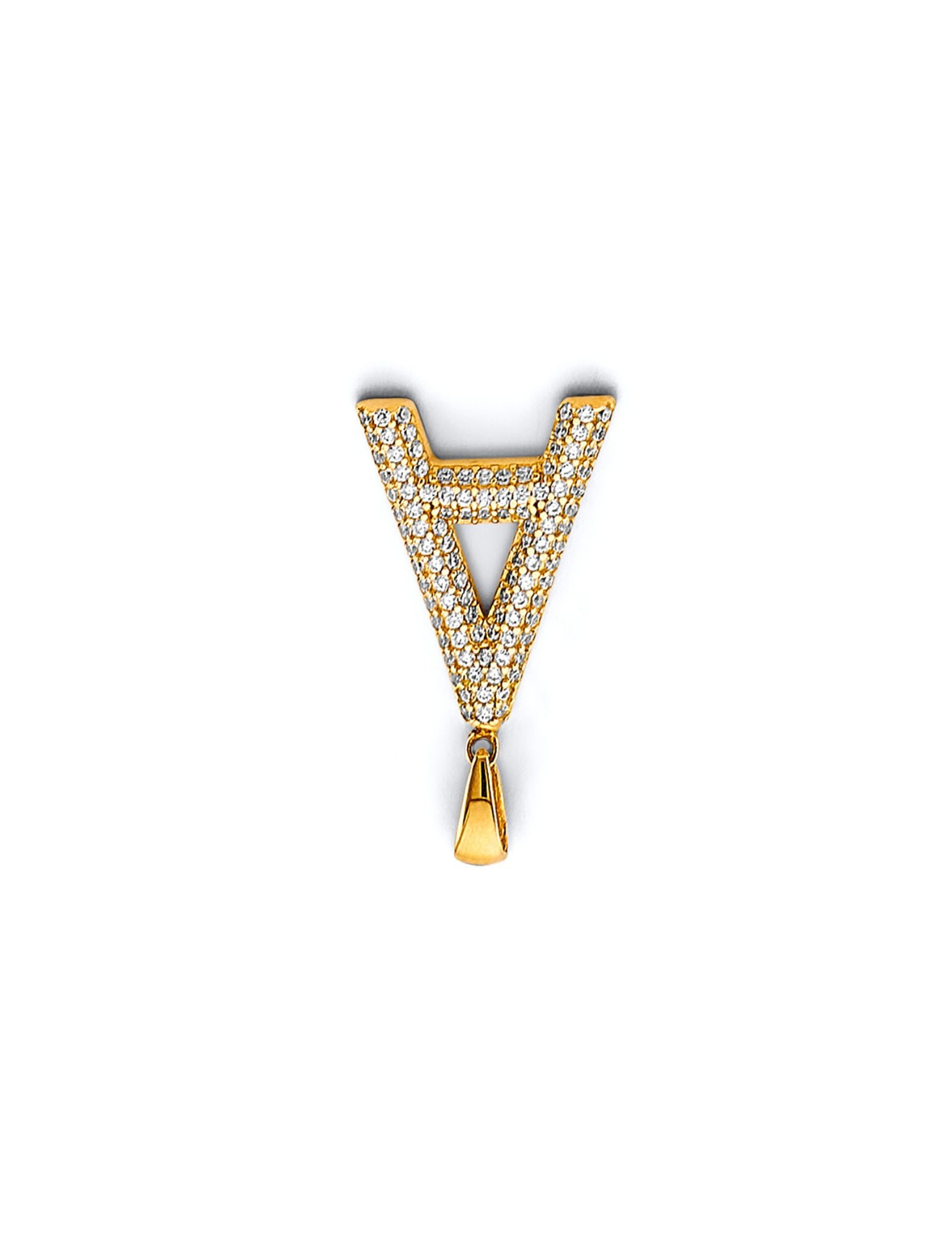 14K 2T CZ INITIAL PENDANT - 3