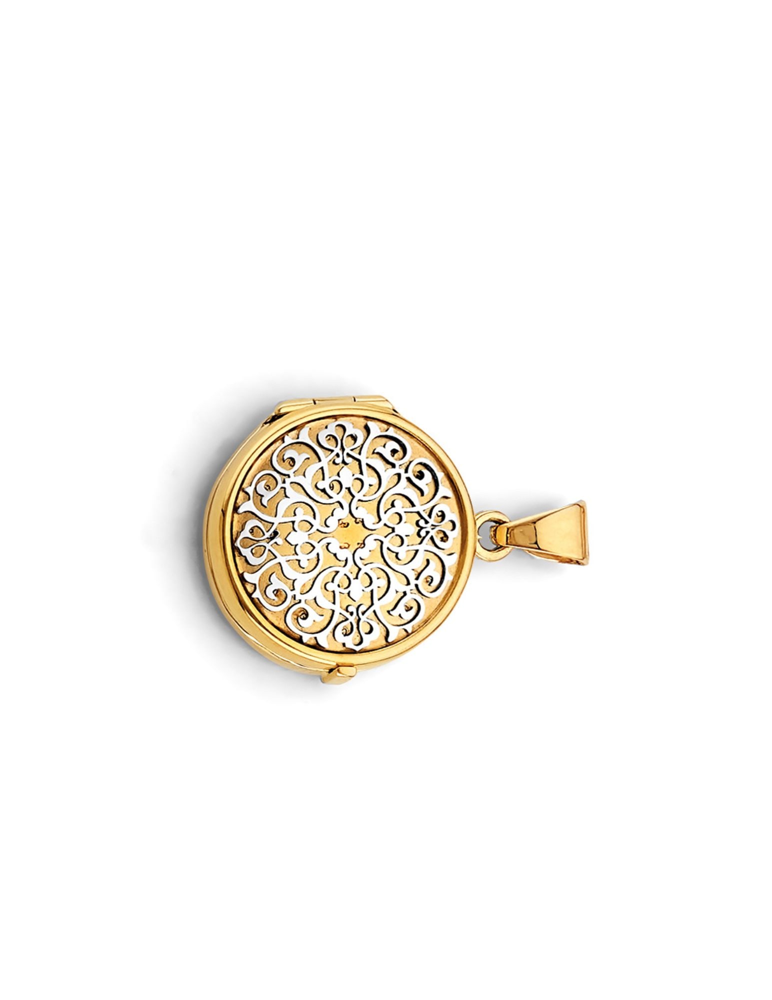 14KY ROUND LOCKET PENDANT - 2