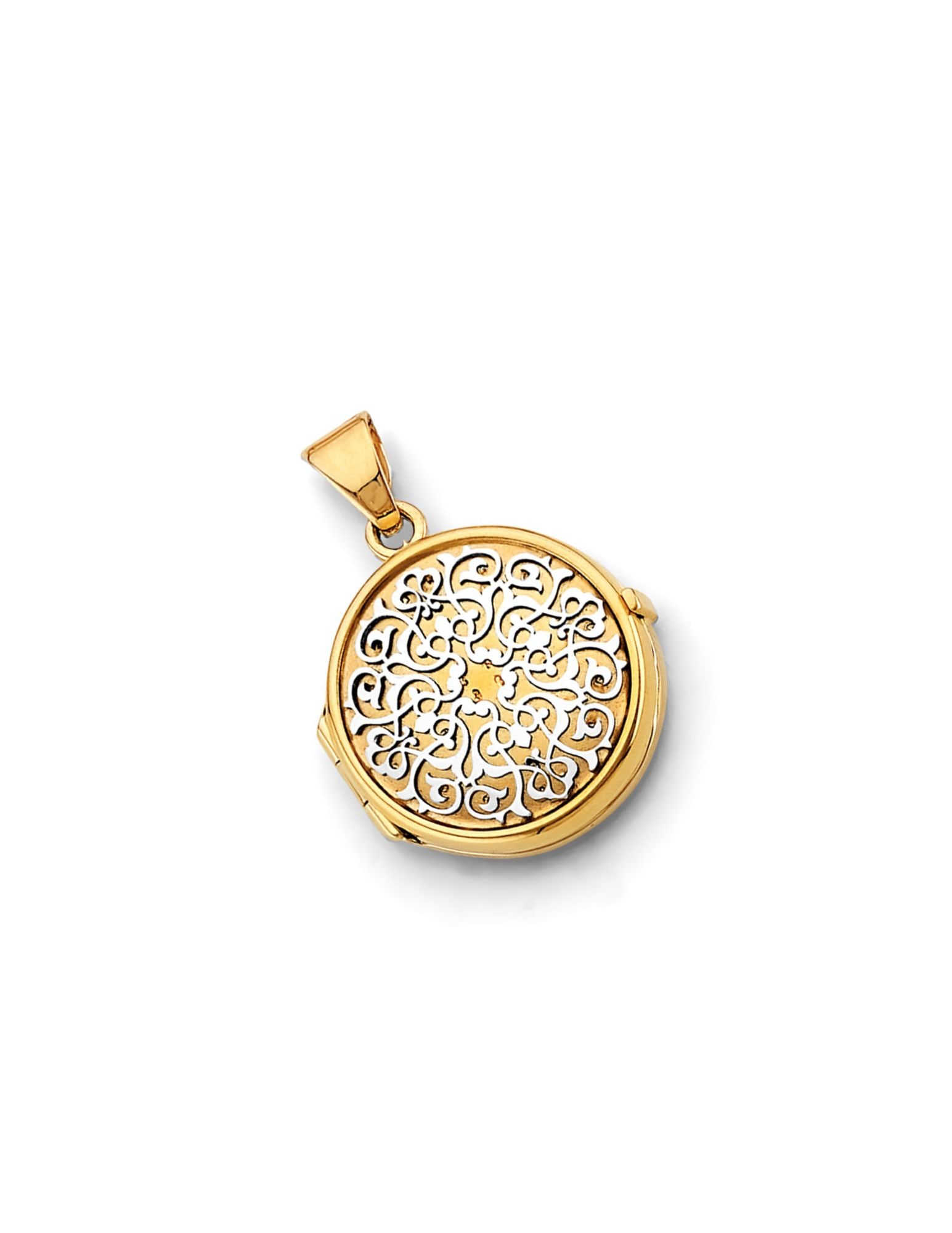 14KY ROUND LOCKET PENDANT - 4
