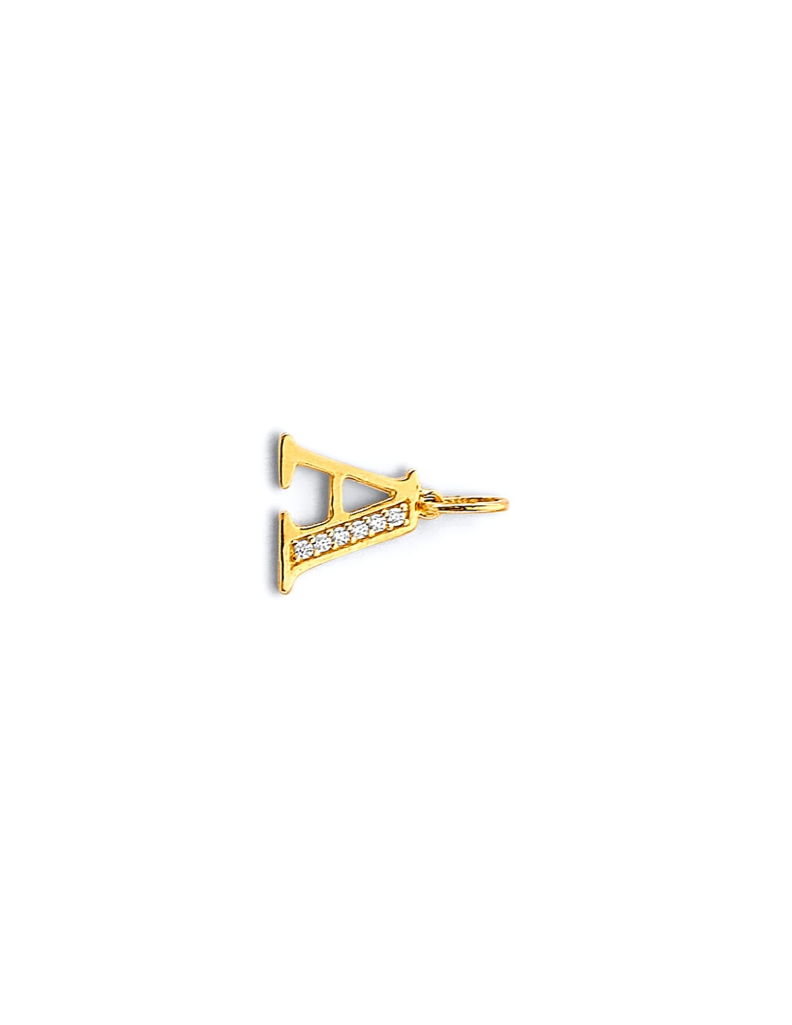 14K 2T CZ INITIAL PENDANT - 2