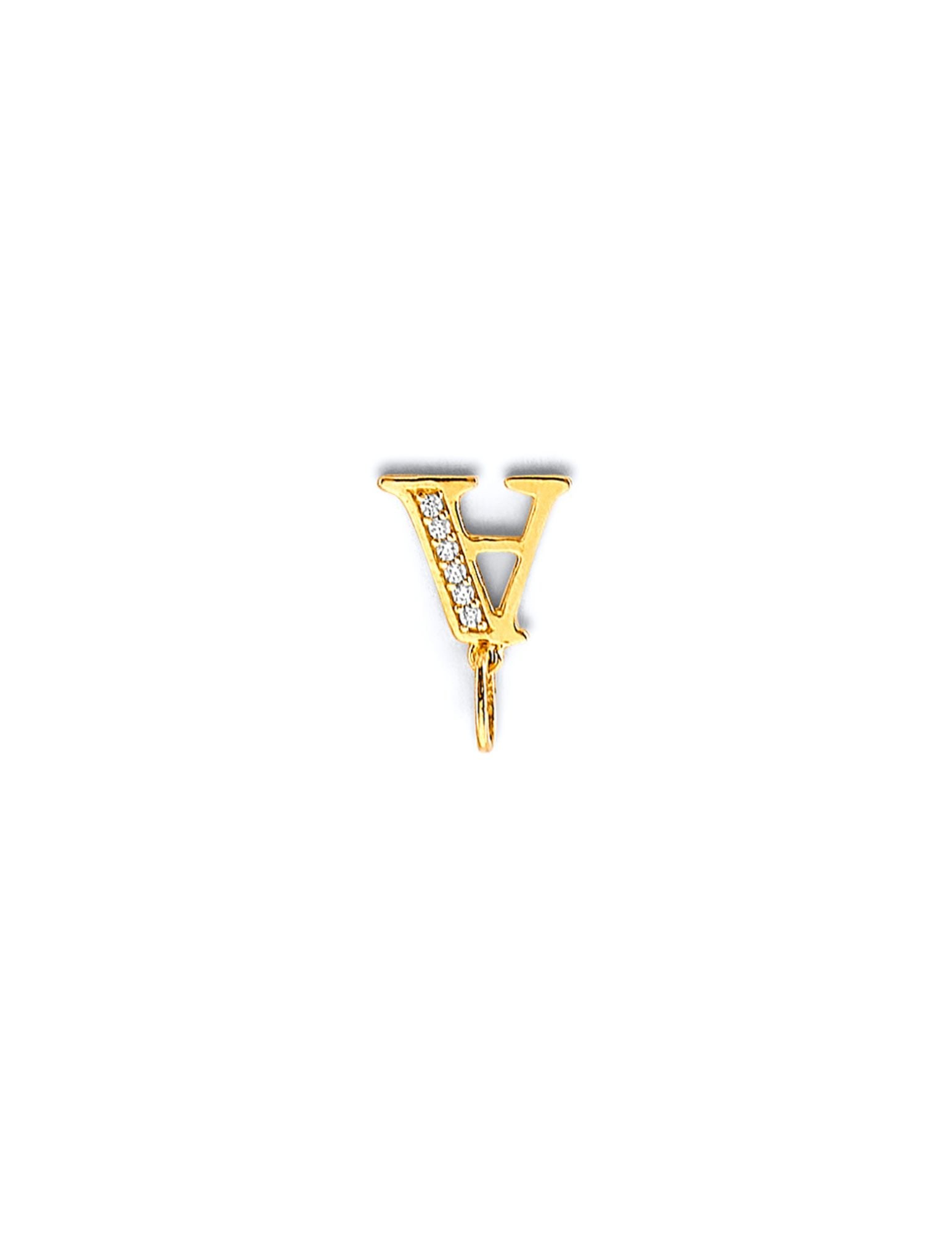 14K 2T CZ INITIAL PENDANT - 3