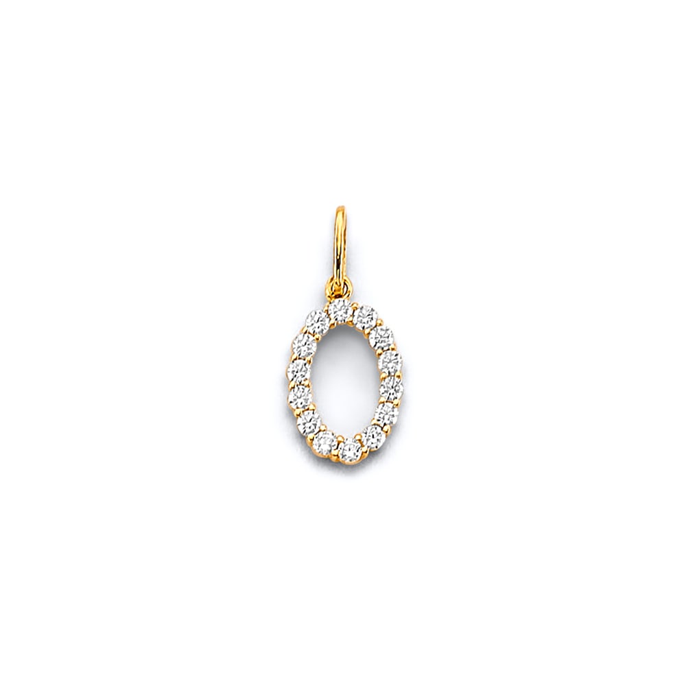 14KY CZ NUMBER PENDANT: 14KY CZ Number Pendant Type: Pendant Material Type: 14k Gold Material Color: Yellow Avg. Weight: 0.38 Gr. Size: Height : 15 mm, Width : 6 mm Accessories: None Notice: When purchasing pre-owned goods,