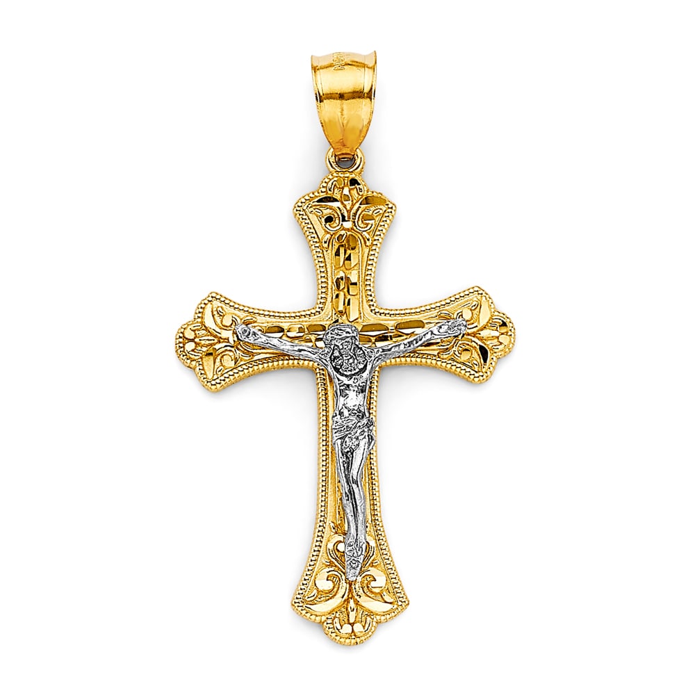 14K 2T CRUCUFIX CROSS PENDANT (1 of 4)