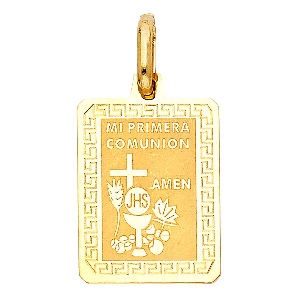 14KY COMMUNION PENDANT: 14KY Communion Pendant Type: Pendant Material Type: 14k Gold Material Color: Yellow Avg. Weight: 0.91 Gr. Size: Height : 19 mm,Width : 14 mm Accessories: None Notice: When purchasing pre-owned goods,