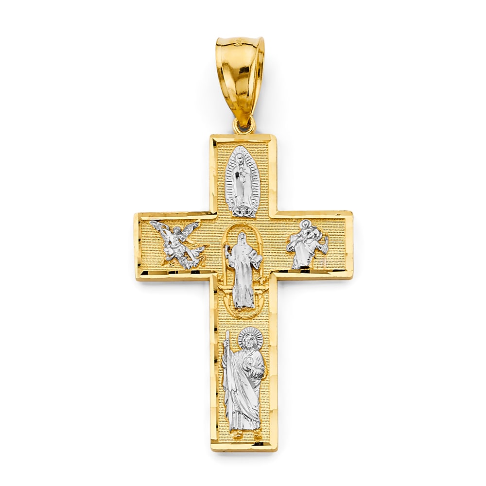 14K 2T RELIGIOUS CROSS PENDANT (1 of 4)