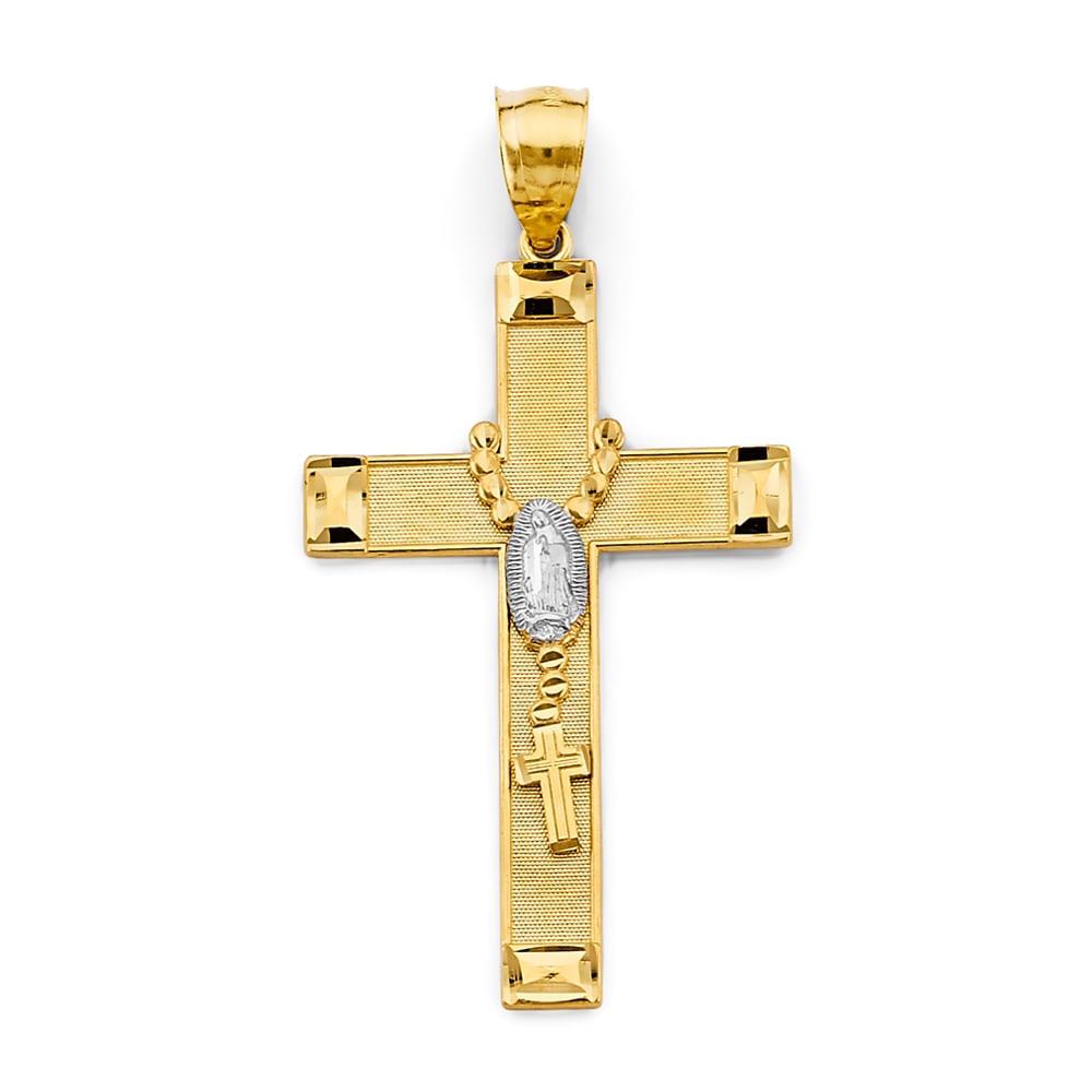 14K 2T RELIGIOUS CROSS PENDANT (1 of 4)