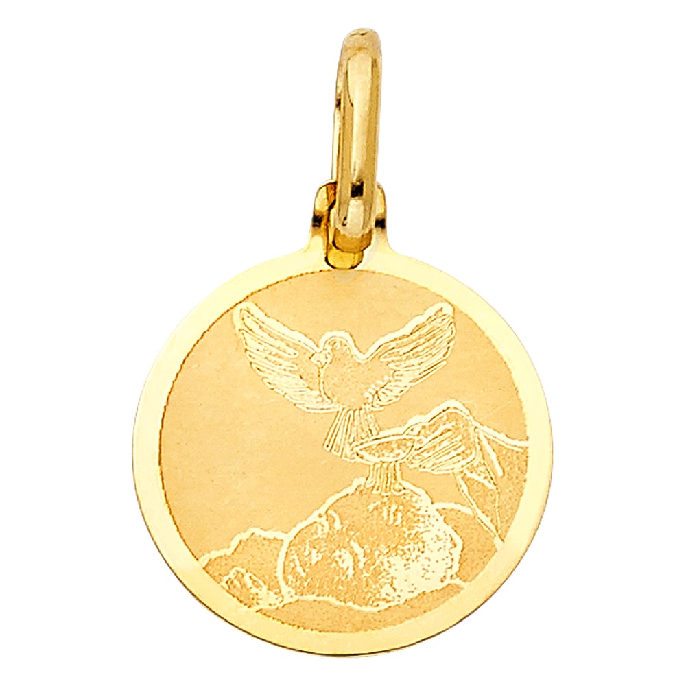 14KY BAPTISM PENDANT: 14KY Baptism Pendant Type: Pendant Material Type: 14k Gold Material Color: Yellow Avg. Weight: 0.82 Gr. Size: Height : 15 mm Width : 15 mm Accessories: None Notice: When purchasing pre-owned goods,