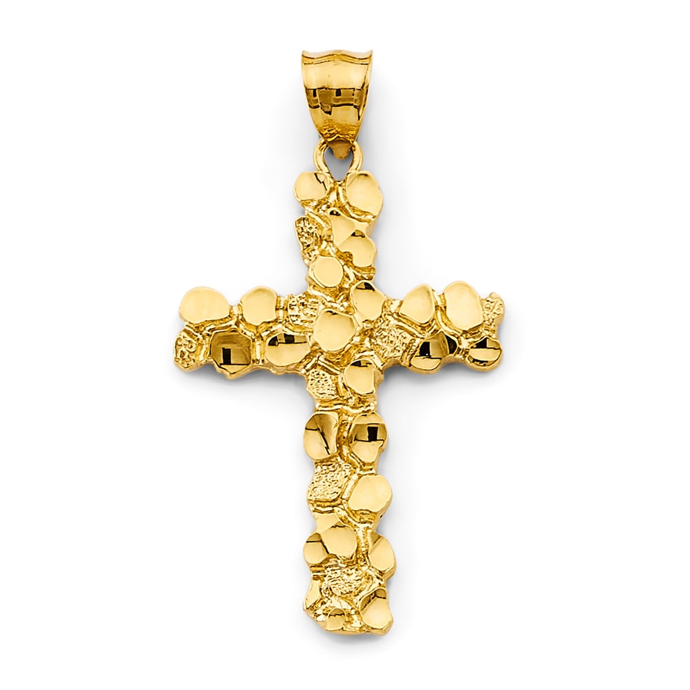 14KY NUGGET CROSS PENDANT (1 of 4)