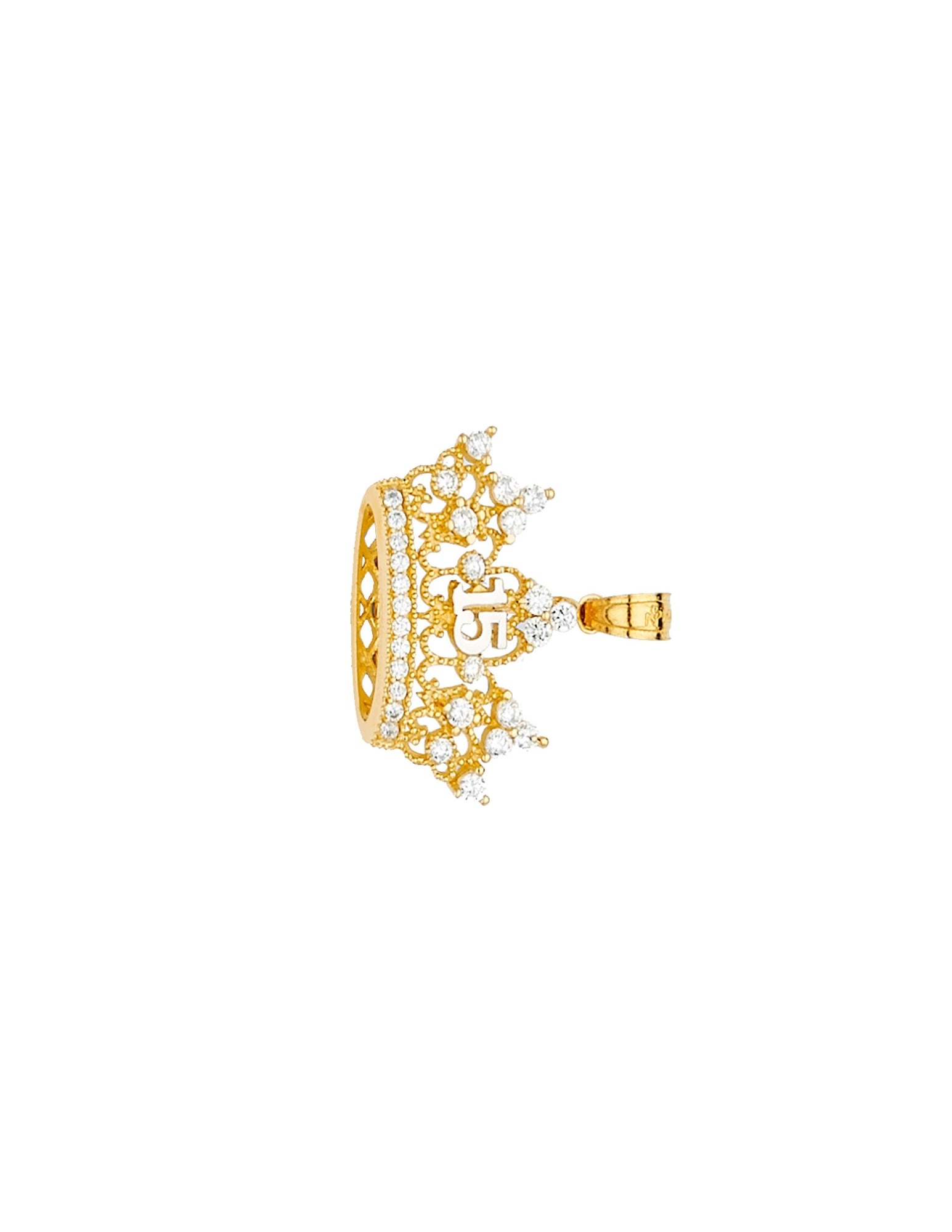 14KY CZ CROWN PENDANT - 2