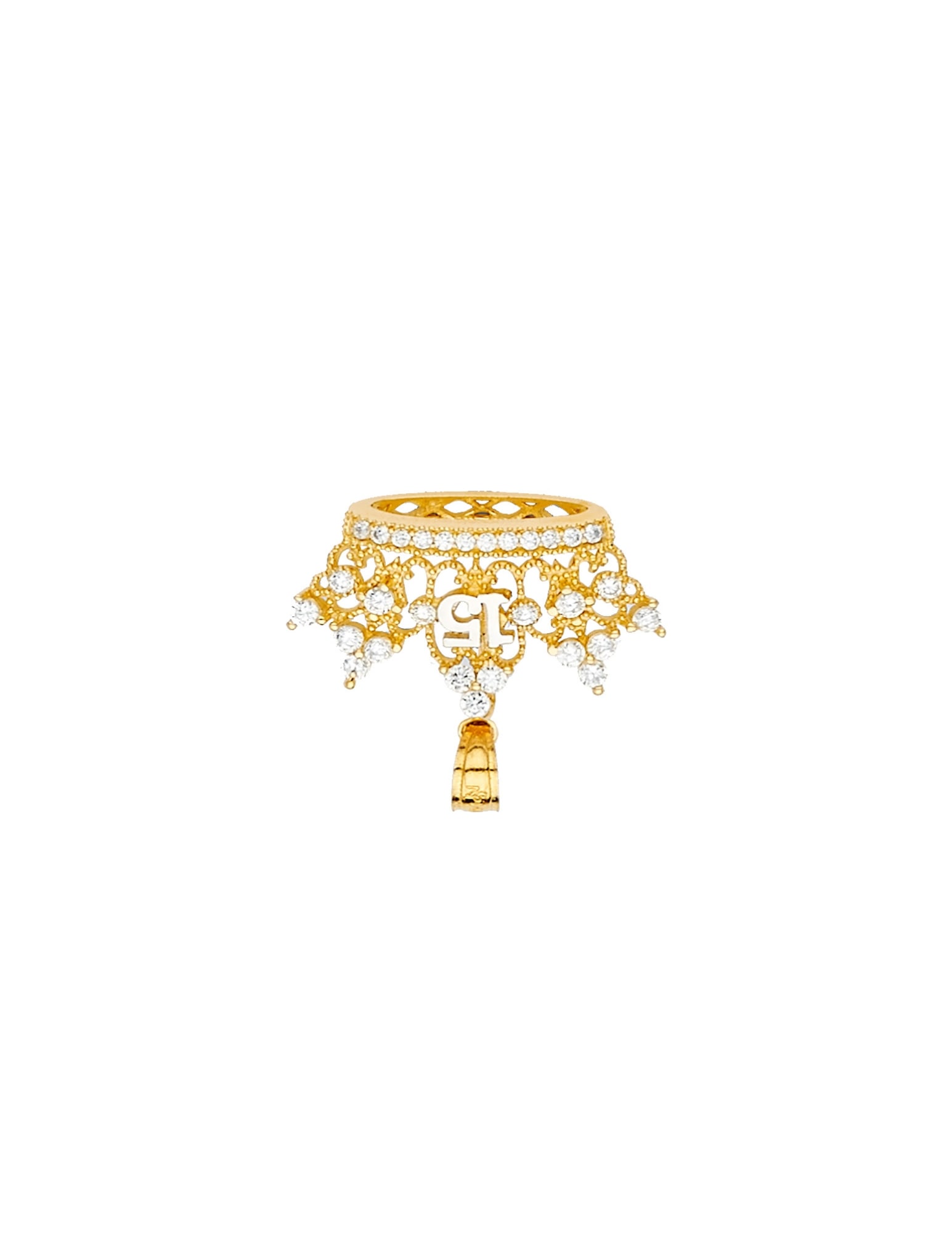 14KY CZ CROWN PENDANT - 3