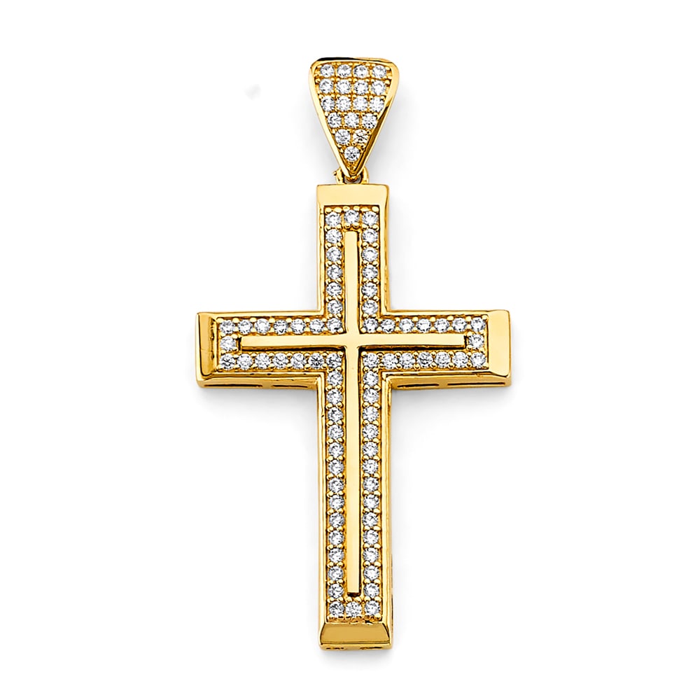 14KY CZ CROSS PENDANT (1 of 4)