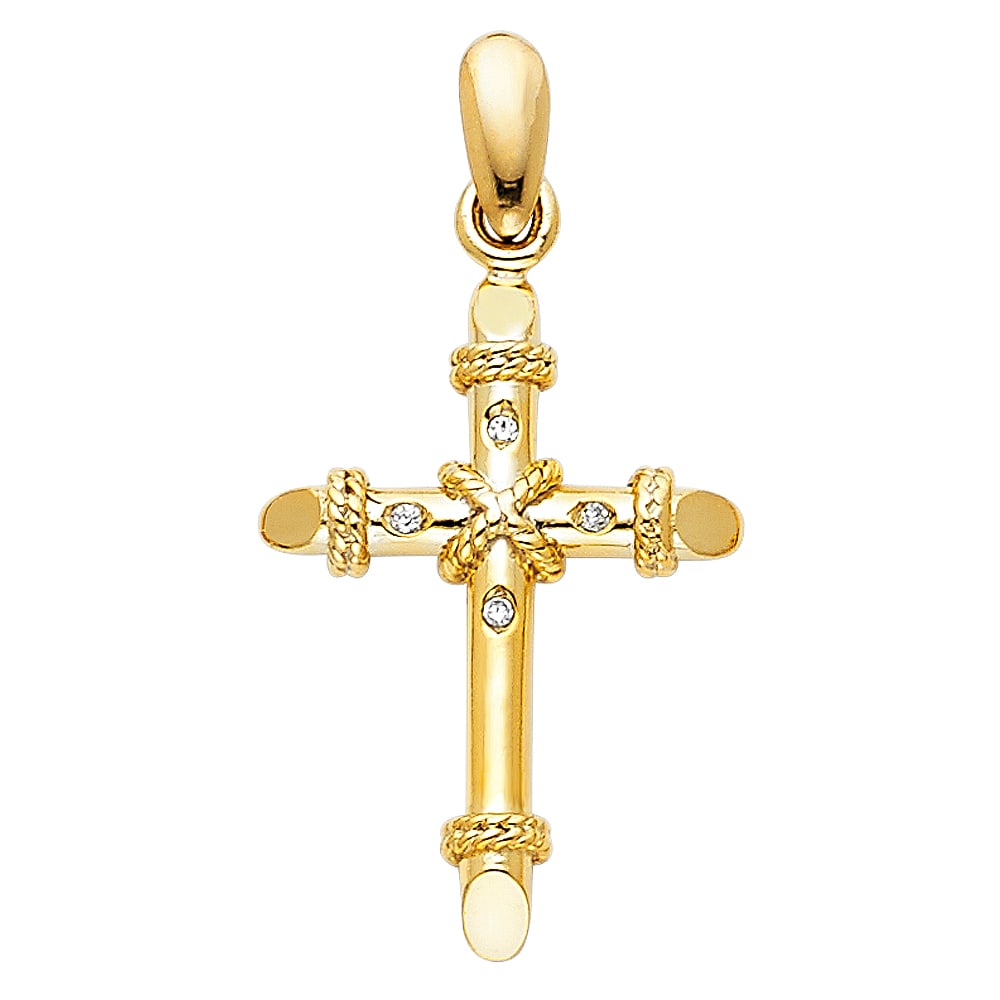 14KY CROSS PENDANT: 14KY Cross Pendant Type: Pendant Material Type: 14k Gold Material Color: Yellow Avg. Weight: 1.71 Gr. Size: Height : 24 mm Width : 16 mm Accessories: None Notice: When purchasing pre-owned