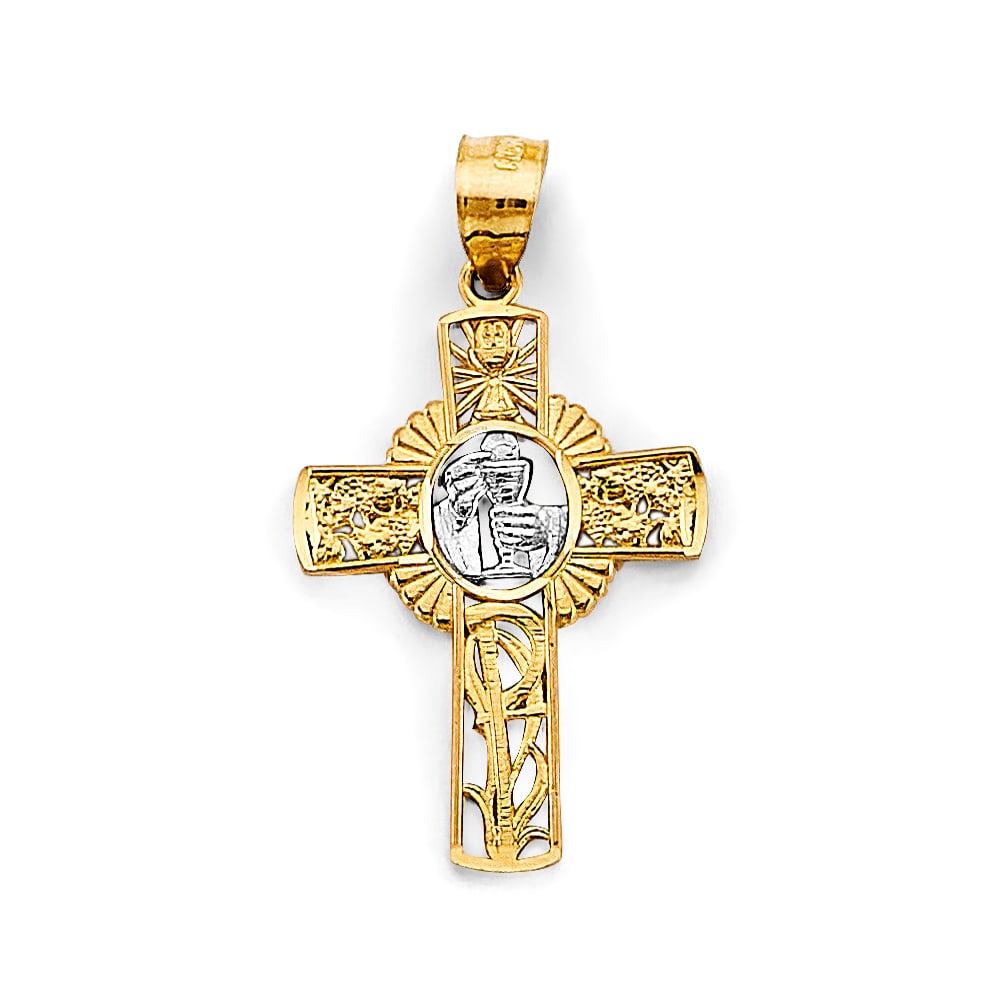14K 2T FIRST COMMUNION CROSS PENDANT (1 of 4)