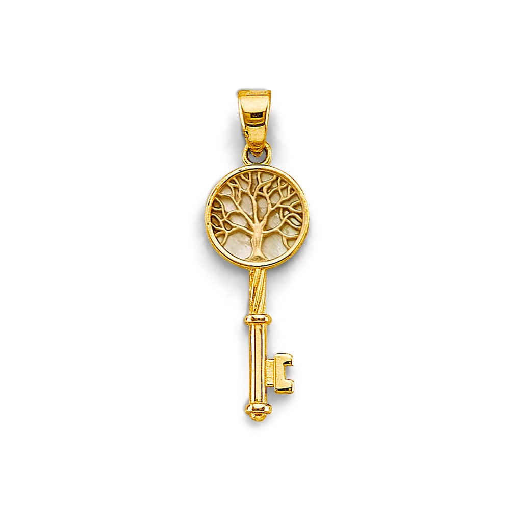 14KY KEY TREE OF LIFE PENDANT: 14KY Key Tree of Life Pendant Type: Pendant Material Type: 14k Gold Material Color: Yellow Avg. Weight: 1.08 Gr. Size: Height : 25 mm, Width : 8 mm Accessories: None Notice: When purchasin