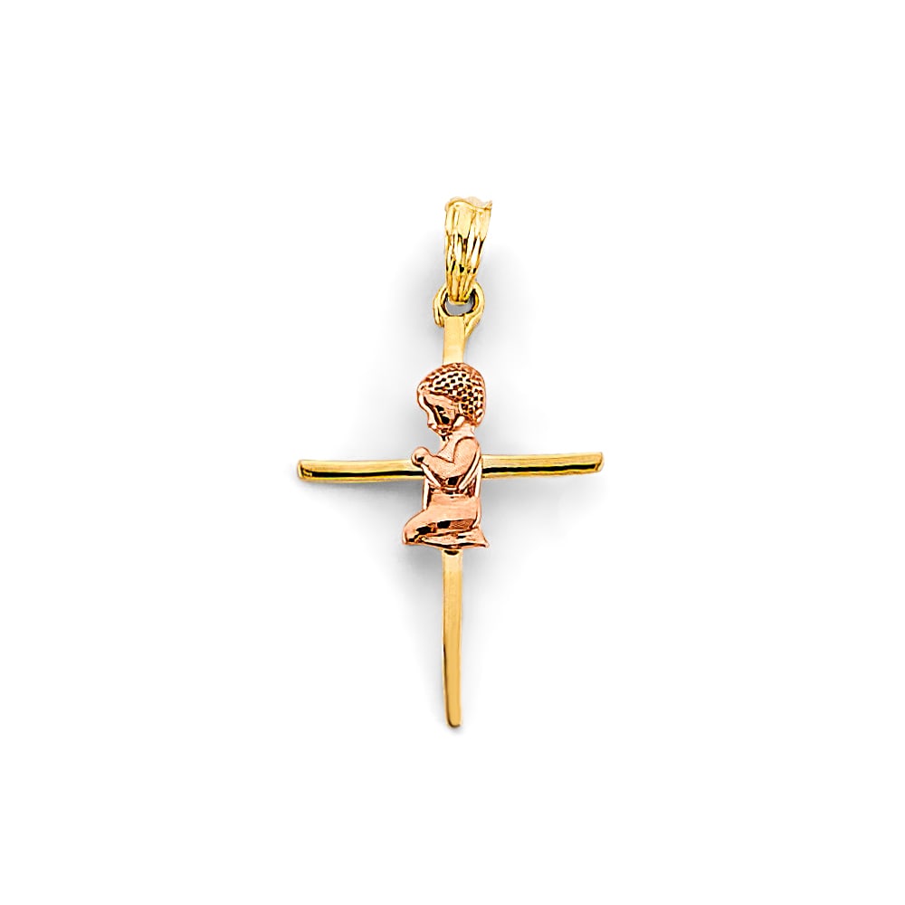 14K 2T BOY FIRST COMMUNION CROSS PENDANT (1 of 4)