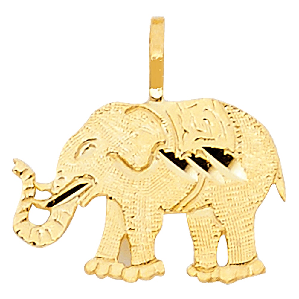 14KY ELEPHANT PENDANT: 14KY Elephant Pendant Type: Pendant Material Type: 14k Gold Material Color: Yellow Avg. Weight: 0.48 Gr. Size: Height : 10 mm Width : 15 mm Accessories: None Notice: When purchasing pre-ow