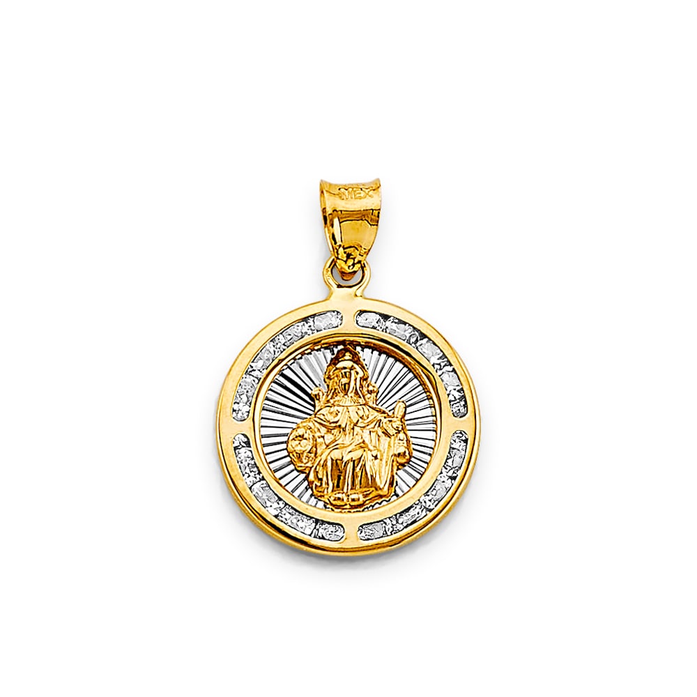 14K 2T CZ RND SANTO NINO DE ATOCHA PENDANT (1 of 4)