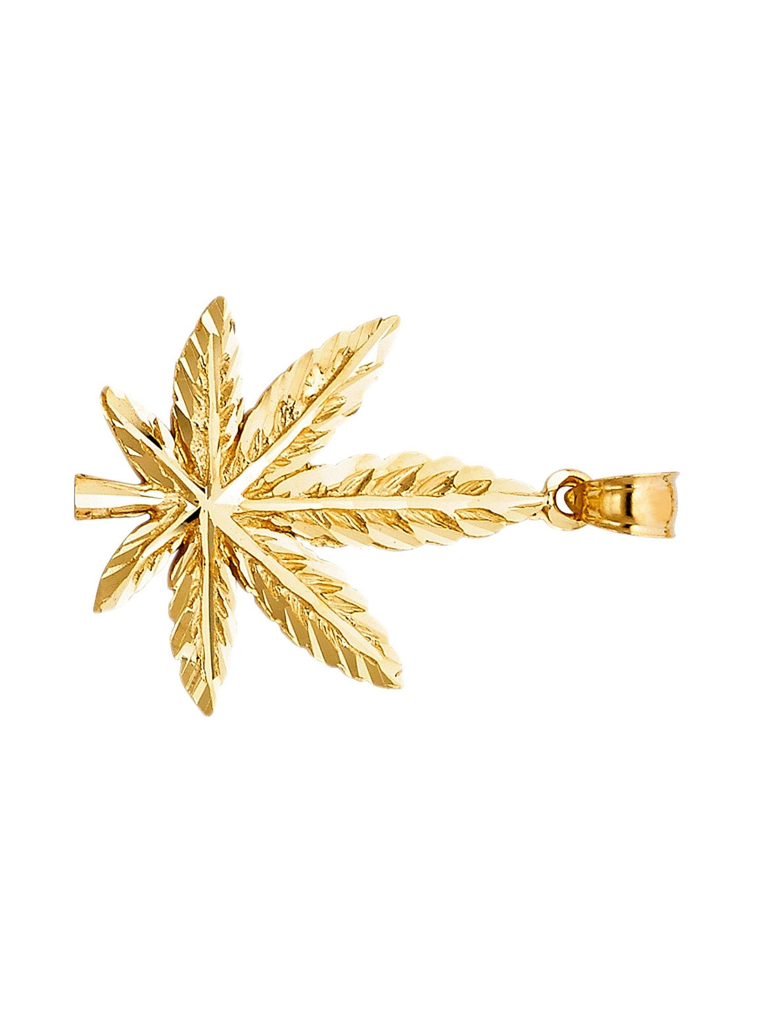 14KY MARIJUANA LEAF PENDANT - 2