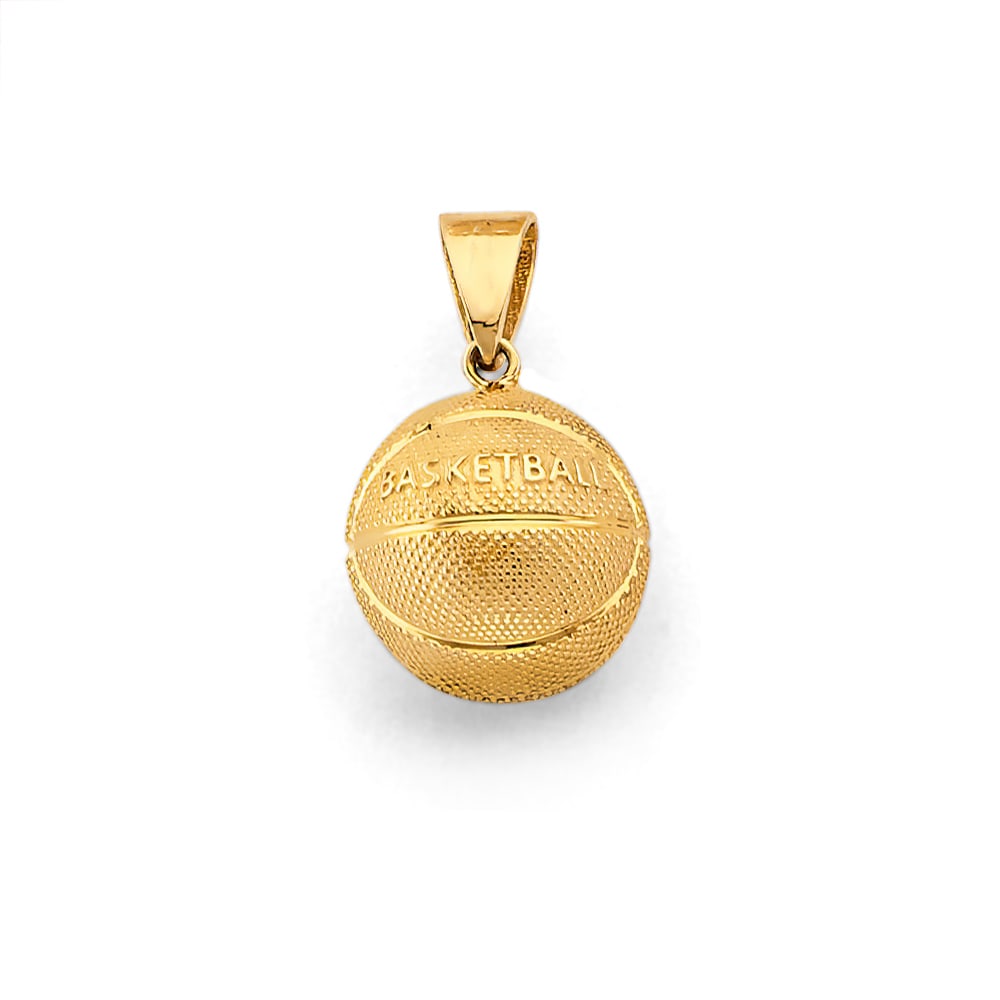14KY BASKETBALL PENDANT: 14KY Basketball Pendant Type: Pendant Material Type: 14k Gold Material Color: Yellow Avg. Weight: 3.17 Gr. Size: Height : 20 mm, Width : 12 mm Accessories: None Notice: When purchasing pre