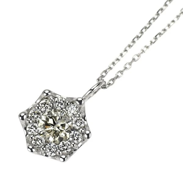 PT900/ PT850 DIAMOND PENDANT NECKLACE: Pt900/ Pt850 Diamond Pendant Necklace Brand: None Type/Style: pendant necklace Material: Pt900/Pt850, Main Stone Natural Color: None Size: Chain Length 40cm Accessories: None Accessories Notice: When
