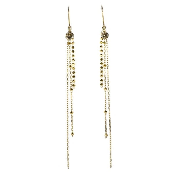 K18YG DIAMOND EARRINGS: K18YG diamond earrings Brand: None Type/Style: piercing Material: K18YG, Main Stone Natural Color: YG Size: Length/Width/Diameter 81.0 Accessories: None Accessories Notice: When purchasing pre-owned