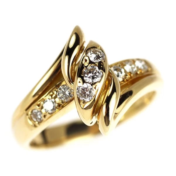 POLA K18YG DIAMOND RING: POLA K18YG DIAMOND RING Brand: None Type/Style: Ring Material: K18YG, Main Stone Natural Color: YG Size: 4.5 US Accessories: None Accessories Notice: When purchasing pre-owned goods, please refer to