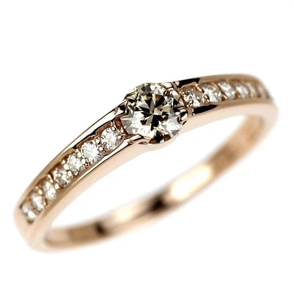 K18PG DIAMOND RING: K18PG Diamond Ring Brand: None Type/Style: Ring Material: K18PG, Main Stone NAtural Color: PG Size: 7.25 US Accessories: None Accessories Notice: When purchasing pre-owned goods, please refer to the