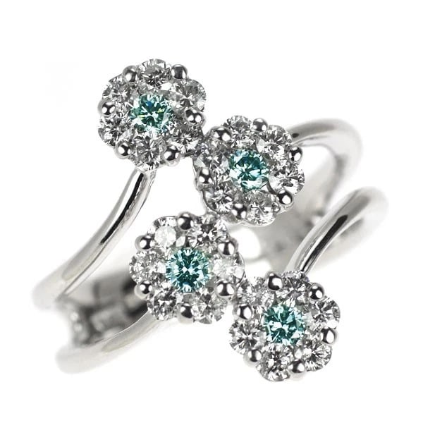 K18WG ICE BLUE/COLORLESS DIAMOND RING: K18WG Ice Blue/Colorless Diamond Ring Brand: None Type/Style: Ring Material: K18WG, Main Stone Natural Color: WG Size: 5.25 US Accessories: None Accessories Notice: When purchasing pre-owned goods,