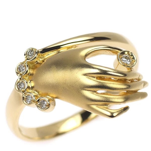 K18YG DIAMOND RING: K18YG diamond ring Brand: None Type/Style: Ring Material: K18YG, Main Stone Natural Color: YG Size: 6 US Accessories: None Accessories Notice: When purchasing pre-owned goods, please refer to the