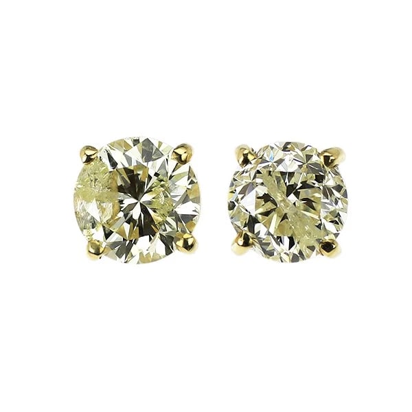 K18YG DIAMOND EARRINGS: K18YG Diamond Earrings Brand: None Type/Style: piercing Material: K18YG, Main Stone Natural Color: YG Size: Length/Width/Diameter 5.7 Accessories: None Accessories Notice: When purchasing pre-owned