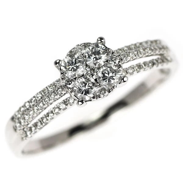 K18WG DIAMOND RING: K18WG diamond ring Brand: None Type/Style: Ring Material: K18WG, Main Stone Natural Color: WG Size: 8.75 US Accessories: None Accessories Notice: When purchasing pre-owned goods, please refer to the