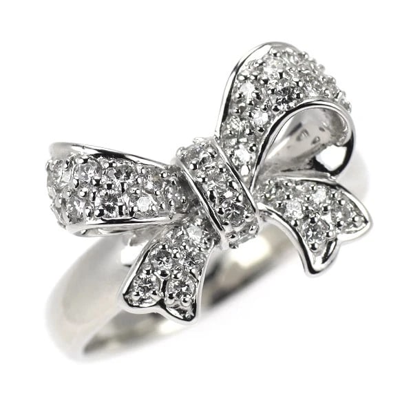 PONTE VECCHIO K18WG DIAMOND RING RIBBON: Ponte Vecchio K18WG diamond ring ribbon Brand: Pontevecchio Type/Style: Ring Material: K18WG, Main Stone Natural Color: WG Size: 5.5 - 5.75 US Accessories: None Accessories Notice: When purchasing
