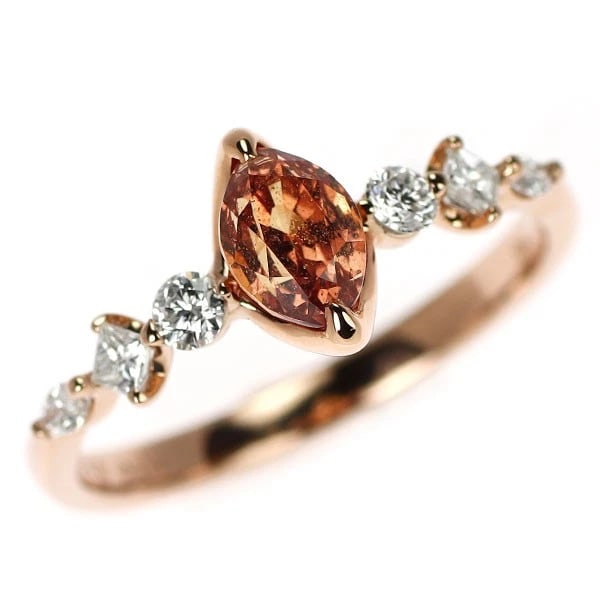 K18PG MADAGASCAR UNHEATED PAPARAZIA SAPPHIRE DIAMOND RING: K18PG Madagascar Unheated Paparazia Sapphire Diamond Ring Brand: None Type/Style: Ring Material: K18PG, Main Stone Sapphire Color: PG Size: 6.75 - 7 US Accessories: None Accessories Notice