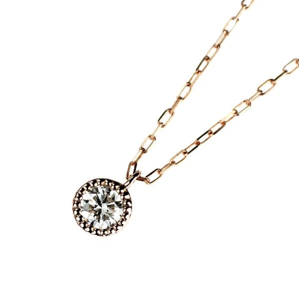 K18PG DIAMOND PENDANT NECKLACE: K18PG DIAMOND PENDANT NECKLACE Brand: None Type/Style: pendant necklace Material: K18PG, Main Stone Natural Color: PG Size: Chain Length 45cm Accessories: None Accessories Notice: When purchasing