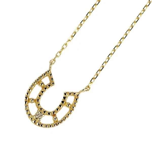 ETE K18YG DIAMOND PENDANT NECKLACE: ETE K18YG diamond pendant necklace Brand: None Type/Style: pendant necklace Material: K18YG, Main Stone Natural Color: YG Size: Chain Length 42cm Accessories: None Accessories Notice: When purchasing