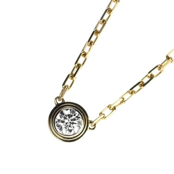 CARTIER K18YG DIAMOND PENDANT NECKLACE: Cartier K18YG Diamond Pendant Necklace Brand: Cartier Type/Style: pendant necklace Material: K18YG, Main Stone Natural Color: YG Size: Chain Length 41cm Accessories: None Accessories Notice: When