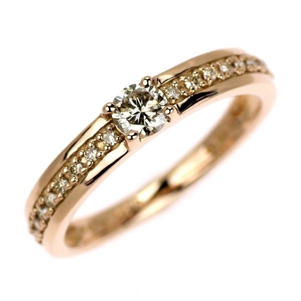 K18PG DIAMOND RING: K18PG diamond ring Brand: None Type/Style: Ring Material: K18PG, Main Stone Natural Color: PG Size: 4.5 US Accessories: None Accessories Notice: When purchasing pre-owned goods, please refer to the