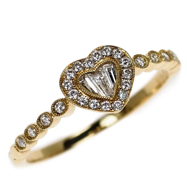 PONTEVECCHIO K18YG DIAMOND RING HEART: Pontevecchio K18YG diamond ring heart Brand: Pontevecchio Type/Style: Ring Material: K18YG, Main Stone Natural Color: YG Size: 4.75 - 5 US Accessories: None Accessories Notice: When purchasing