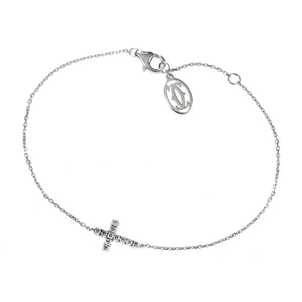 CARTIER K18WG DIAMOND BRACELET: Cartier K18WG diamond bracelet Brand: Cartier Type/Style: bracelets Material: K18WG, Main Stone Natural Color: WG Size: Chain Length 19.5cm Length/Width/Diameter 8.2 Accessories: None Accessories