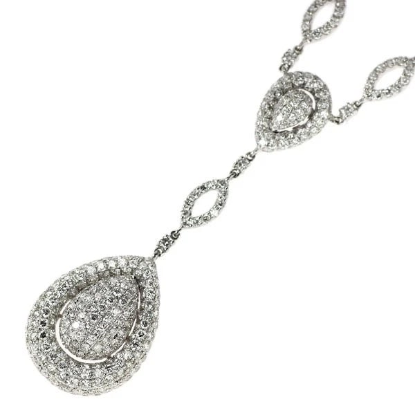 K18WG DIAMOND NECKLACE: K18WG diamond necklace Brand: None Type/Style: necklaces Material: K18WG, Main Stone Natural Color: WG Size: Chain Length 57cm Accessories: None Accessories Notice: When purchasing pre-owned goods,