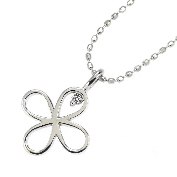 K18WG DIAMOND PENDANT NECKLACE FLOWER: K18WG Diamond Pendant Necklace Flower Brand: None Type/Style: pendant necklace Material: K18WG, Main Stone Natural Color: WG Size: Chain Length 40cm Accessories: None Accessories Notice: When