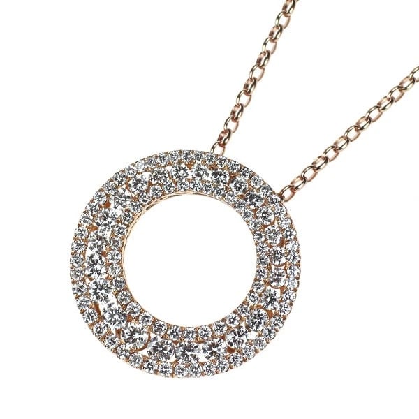 QUEEN K18PG DIAMOND PENDANT NECKLACE: Queen K18PG Diamond Pendant Necklace Brand: None Type/Style: pendant necklace Material: K18PG, Main Stone Natural Color: PG Size: Chain Length 45.5cm Accessories: None Accessories Notice: When