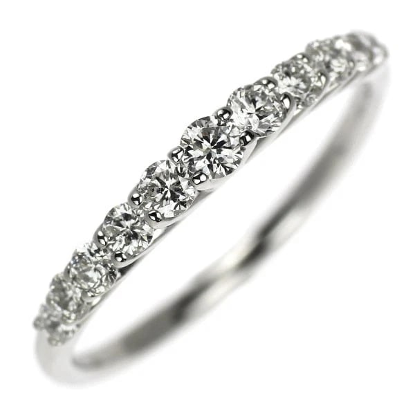 PT900 DIAMOND RING HALF ETERNITY: Pt900 diamond ring half eternity Brand: None Type/Style: Ring Material: Pt900, Main Stone Natural Color: None Size: 6.25 - 6.5 US Accessories: None Accessories Notice: When purchasing pre-owned