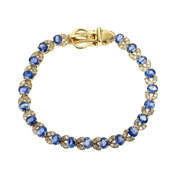 K18YG SAPPHIRE DIAMOND BRACELET (1 of 2)
