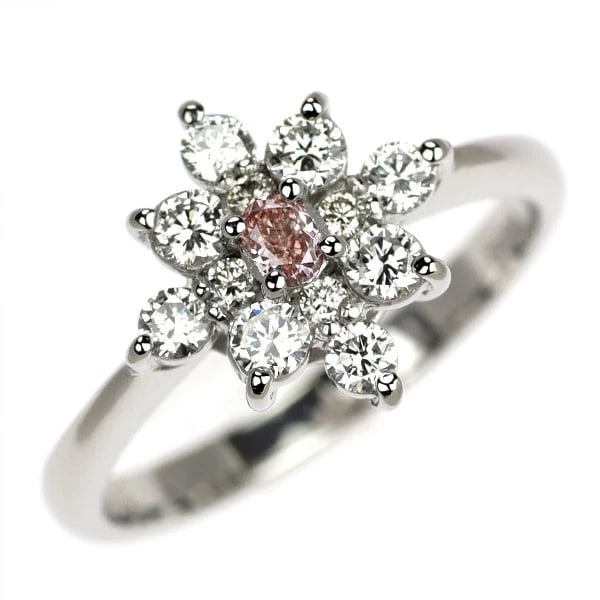 PT950 NATURAL PINK DIAMOND RING: Pt950 Natural Pink Diamond Ring Brand: None Type/Style: Ring Material: Pt950, Main Stone Pink\Natural Color: None Size: 4.75 - 5 US Accessories: None Accessories Notice: When purchasing pre-owned