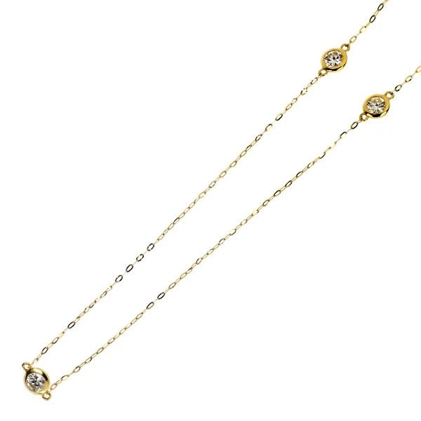 K18YG DIAMOND LONG STATION NECKLACE: K18YG Diamond Long Station Necklace Brand: None Type/Style: necklaces Material: K18YG, Main Stone Natural Color: YG Size: Chain Length 74cm Accessories: None Accessories Notice: When purch