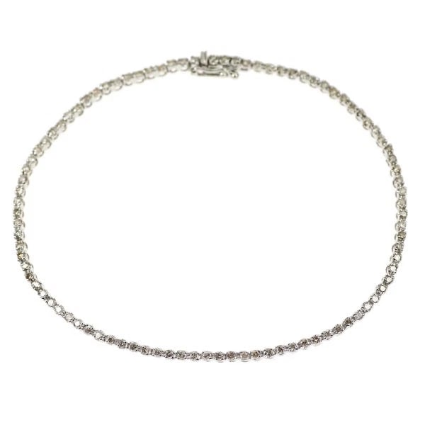 K18WG DIAMOND TENNIS BRACELET: K18WG diamond tennis bracelet Brand: None Type/Style: bracelets Material: K18WG, Main Stone Natural Color: WG Size: Chain Length 17.5 Length/Width/Diameter 1.6 Accessories: None Accessories Notice: